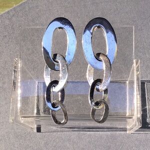 Sterling Silver Linked O Earrings